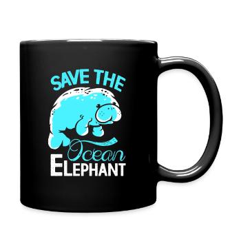 Manatee Dugong Sea Pig Sirenia Manatee - Full Colour Mug - black - Right