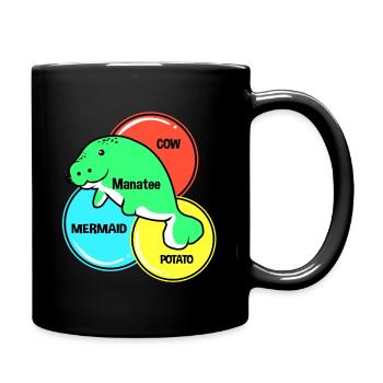 Manatee Dugong Sea Pig Sirenia Manatee - Full Colour Mug - black - Right