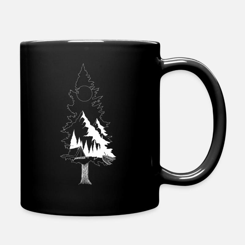 Paysage d'arbres nature montagnes camping - Mug uni - noir