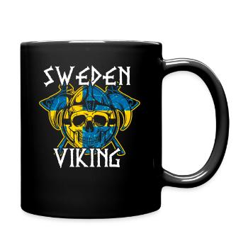 Schweden Sverige Wikinger Flagge Skandinavie - Tasse einfarbig - Schwarz - Rechts