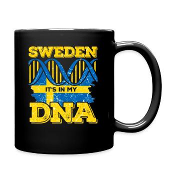 Schweden Sverige Wikinger Flagge Skandinavien DNA - Tasse einfarbig - Schwarz - Rechts