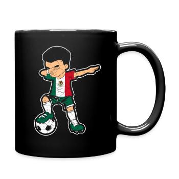 Fußball Mexico - Tasse einfarbig - Schwarz - Rechts