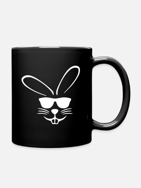 Frohe Ostern Osterfest Cool Osterhase Geschenk - Tasse einfarbig - Schwarz
