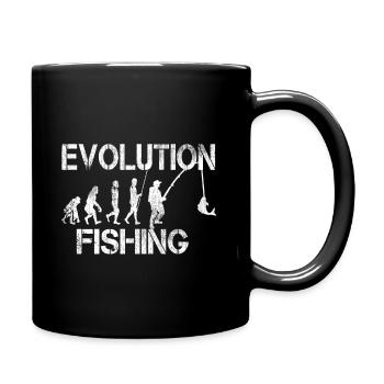 Angeln Fischen Angelhacken Evolution - Tasse einfarbig - Schwarz - Rechts