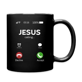 Jesus is Calling - Tasse einfarbig - Schwarz - Rechts