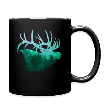 Wapiti cerf cadeau cerf wapiti bois de chasse forêt - Mug uni - noir - Droite