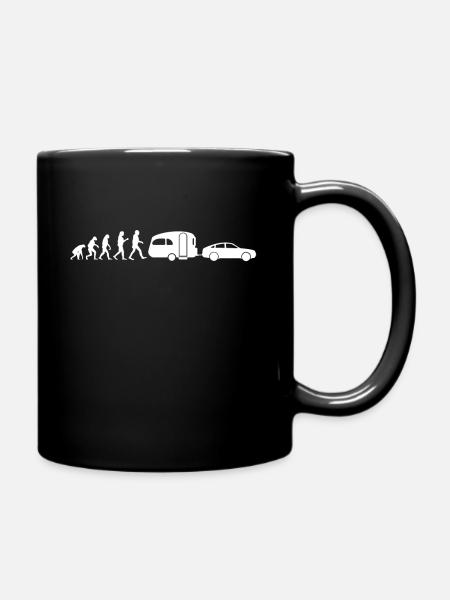 Camping Evolution Auto Outback Natur Urlaub - Tasse einfarbig - Schwarz
