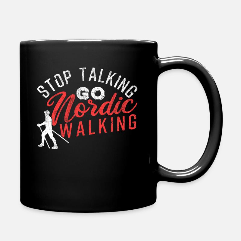 Nordic Walking - Tasse einfarbig - Schwarz
