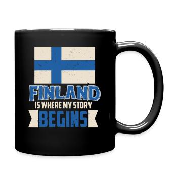 Finnland - Tasse einfarbig - Schwarz - Rechts