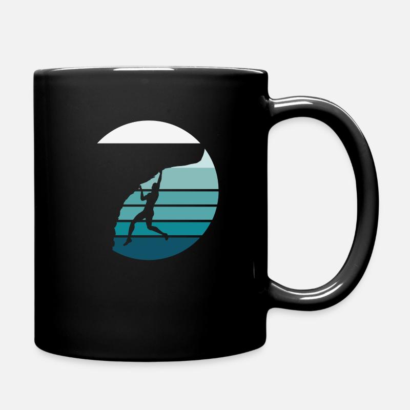 Retro Rock Climbing - Full Colour Mug - black