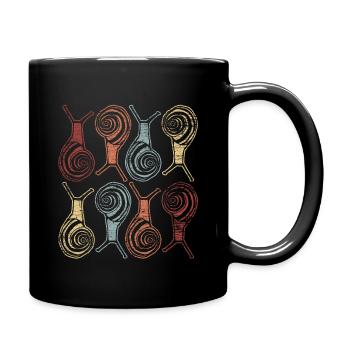 Schnecken Tiere - Tasse einfarbig - Schwarz - Rechts