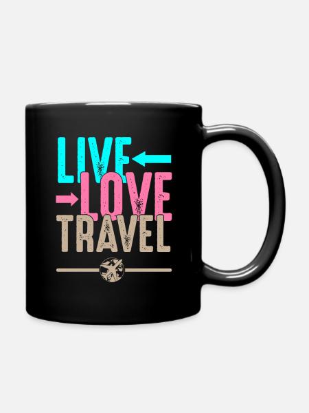 Live travel travel travel wanderlust - Mug uni - noir