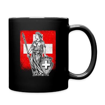 Switzerland Helvetia Patriot Swiss Cross Gift - Full Colour Mug - black - Right