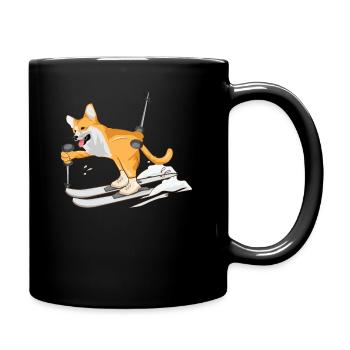 Ski sweet dog Akita idée cadeau sports d'hiver - Mug uni - noir - Droite