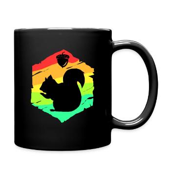 Eichhörnchen Nuss Nüsse Chipmunk Squirrel Geschenk - Tasse einfarbig - Schwarz - Rechts