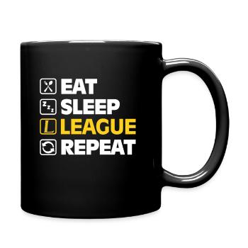 Eat Sleep League Repeat Bronze Master Legend LoL - Tasse einfarbig - Schwarz - Rechts