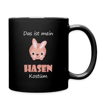 Hasenkostüm Geschenkidee für Faschingsmuffel - Tasse einfarbig - Schwarz - Rechts