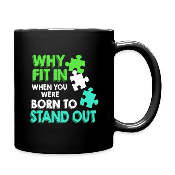 Down Syndrome Chromosome Trisomy 21 Awareness 321 - Full Colour Mug - black - Right
