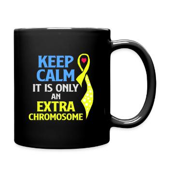 Down Syndrom Chromosom Trisomie 21 Awareness 321 - Tasse einfarbig - Schwarz - Rechts