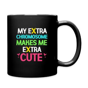 Down Syndrom - Tasse einfarbig - Schwarz - Rechts