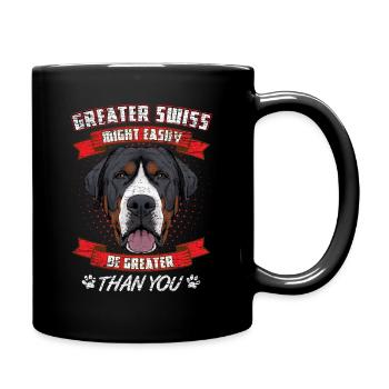 Großer Schweizer Sennen Greater Swiss Mountain Dog - Tasse einfarbig - Schwarz - Rechts
