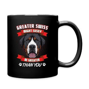 Großer Schweizer Sennenhund greater swiss dog - Tasse einfarbig - Schwarz - Rechts