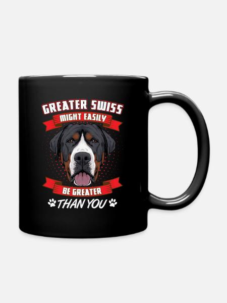Großer Schweizer Sennenhund greater swiss dog - Tasse einfarbig - Schwarz