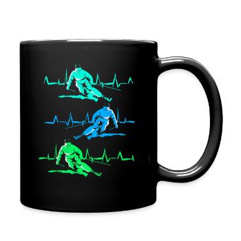 Skifahren Skifahren Skifahren Skifahren Skifahren - Tasse einfarbig - Schwarz - Rechts