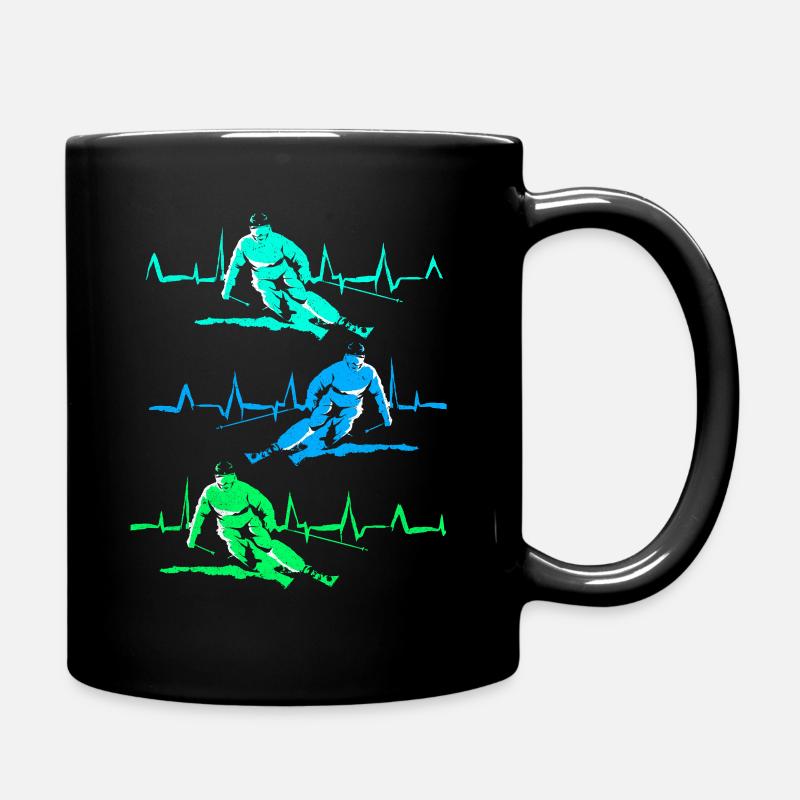 Skiing Skiing Skiing Skiing Skiing - Full Colour Mug - black