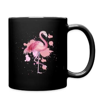 Flamingo bird - Full Colour Mug - black - Right