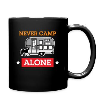 Border Collie Dog Shirt Camping Caravan Camper - Full Colour Mug - black - Right