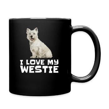 Ich liebe mein Westie - West Highland Terrier - Tasse einfarbig - Schwarz - Rechts