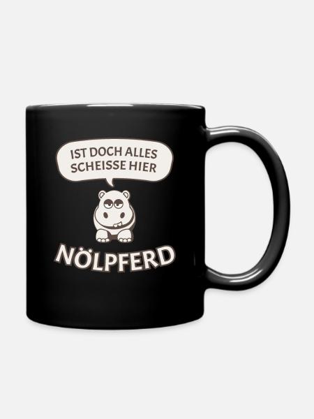 Nölpferd - Tasse einfarbig - Schwarz
