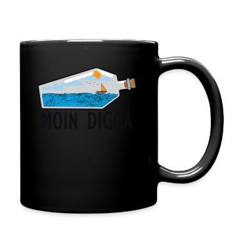 Moin Digga Norddeutschland Plattdeutsch Geschenk - Tasse einfarbig - Schwarz - Rechts