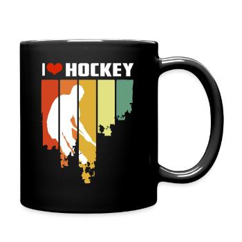 I Love Hockey Hipster Edition - Tasse einfarbig - Schwarz - Rechts