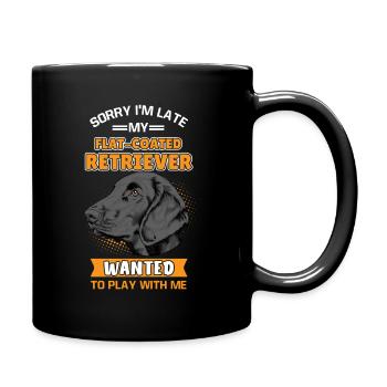 Flat Coated Retrievers - Full Colour Mug - black - Right