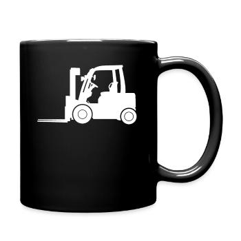 fork-lift truck - Full Colour Mug - black - Right