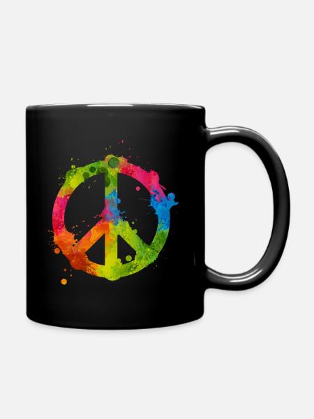 Frieden Symbol - Tasse einfarbig - Schwarz