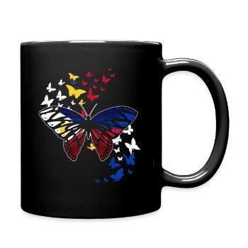 Philippinen Schmetterling - Tasse einfarbig - Schwarz - Rechts