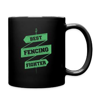 Fechtkampf Fechten Fechterin Fechter Fechtsport - Tasse einfarbig - Schwarz - Rechts