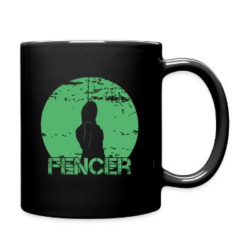 Fechten - Tasse einfarbig - Schwarz - Rechts