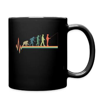 Evolution fishing heartbeat retro vintage - Tasse einfarbig - Schwarz - Rechts