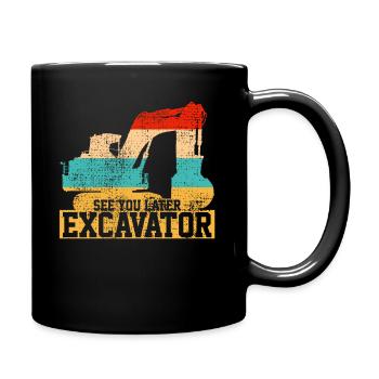 Bagger LKW Bagger - Tasse einfarbig - Schwarz - Rechts