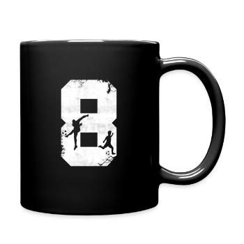 Fußball 8. Geburtstag 8 Jahre Geburtstagsgeschenk - Tasse einfarbig - Schwarz - Rechts