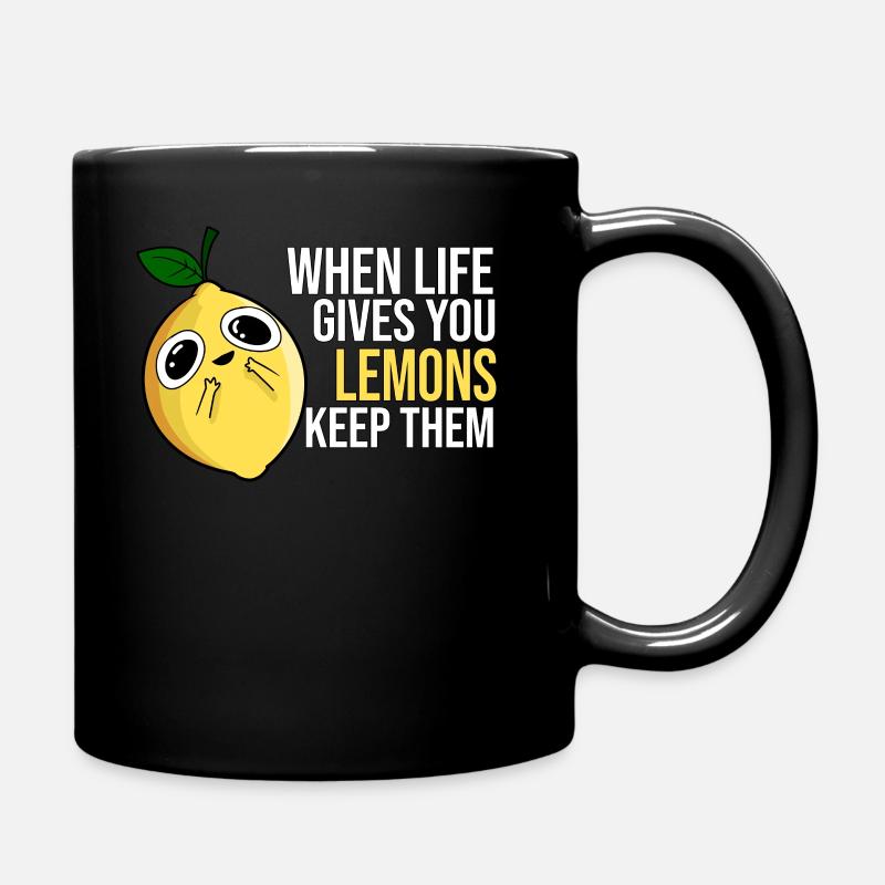 Zitrone Spruch - Tasse einfarbig - Schwarz