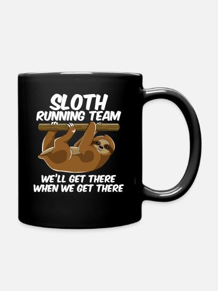 Sloth Running - Mug uni - noir