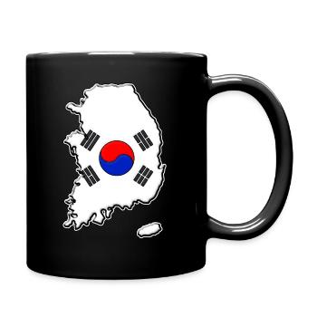 Corée du Sud Carte du drapeau - Mug uni - noir - Droite