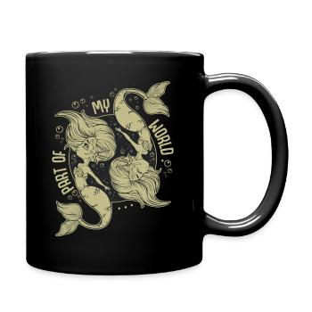 Meerjungfrauen - Tasse einfarbig - Schwarz - Rechts