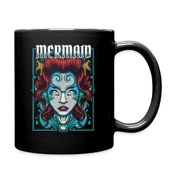 Meerjungfrauen - Tasse einfarbig - Schwarz - Rechts