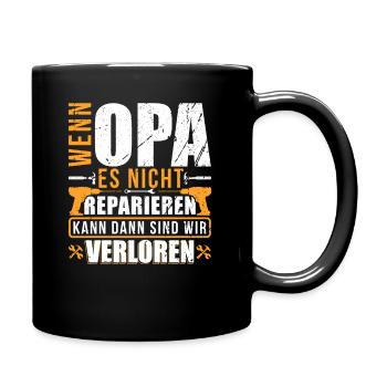 Handwerker Opa Geschenk - Super Vatertagsgeschenk - Tasse einfarbig - Schwarz - Rechts